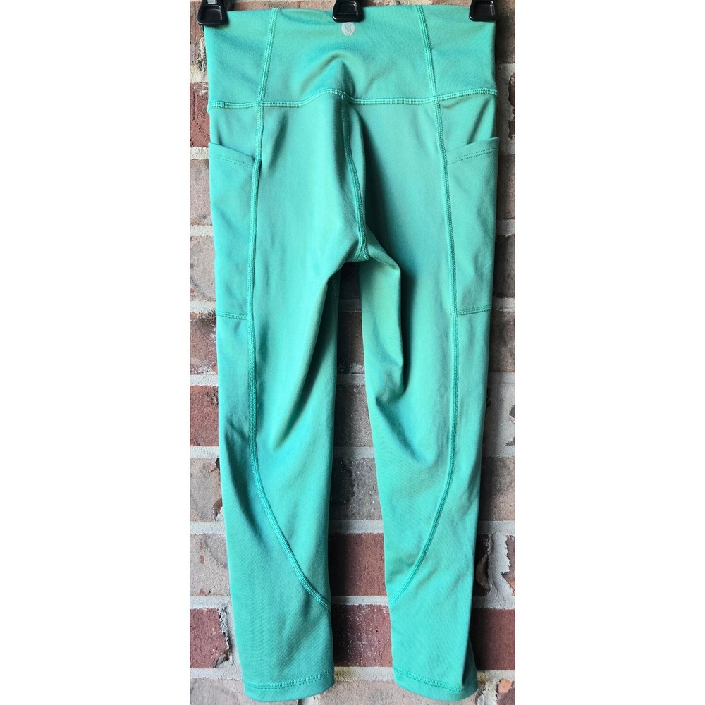 Victorias Secret High Rise Cropped Leggings Teal Green with Pockets  XS